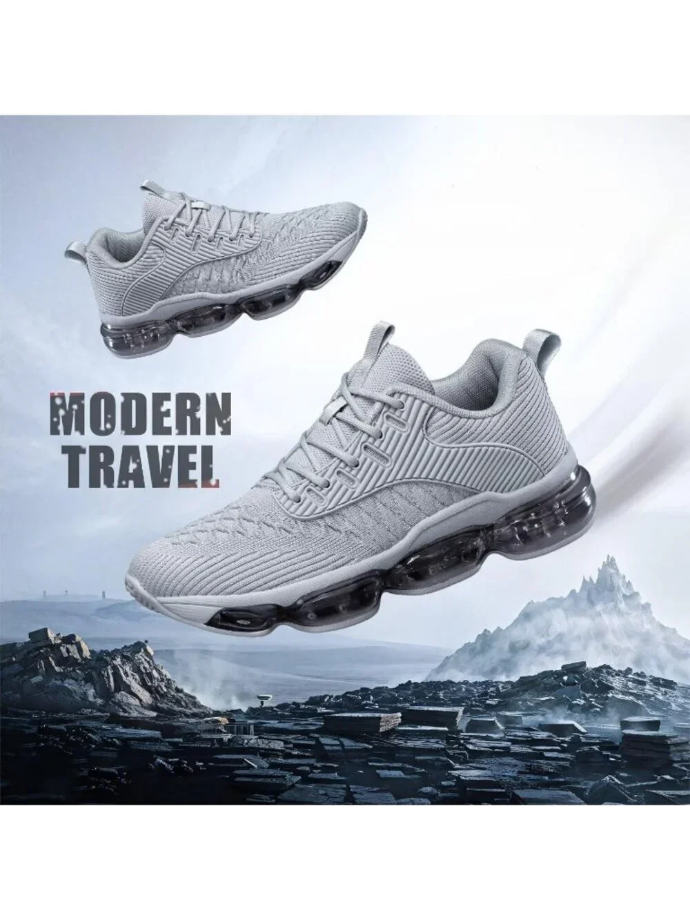 Women Light Grey Air Cushion Basketball Breathable Cross Trainers Sneaker Shoes